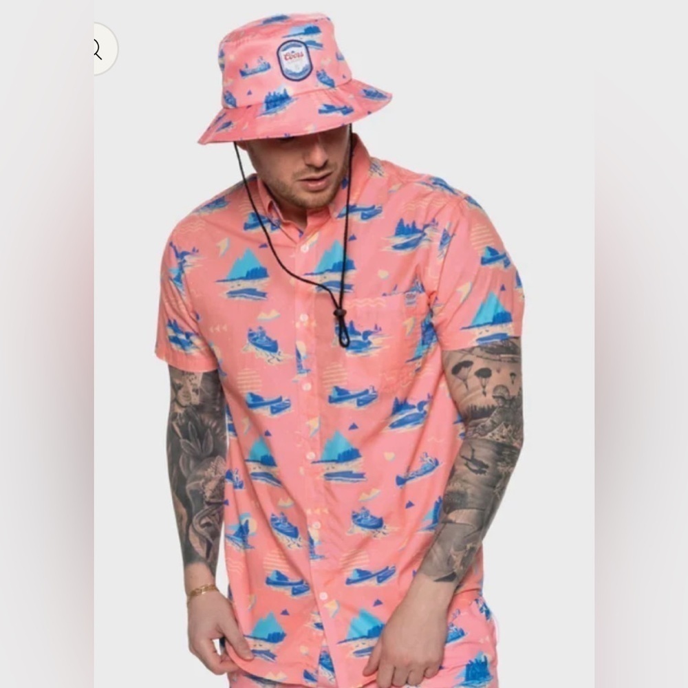 Team LTD & Coors Light Summer Party Button Down Shirt size M